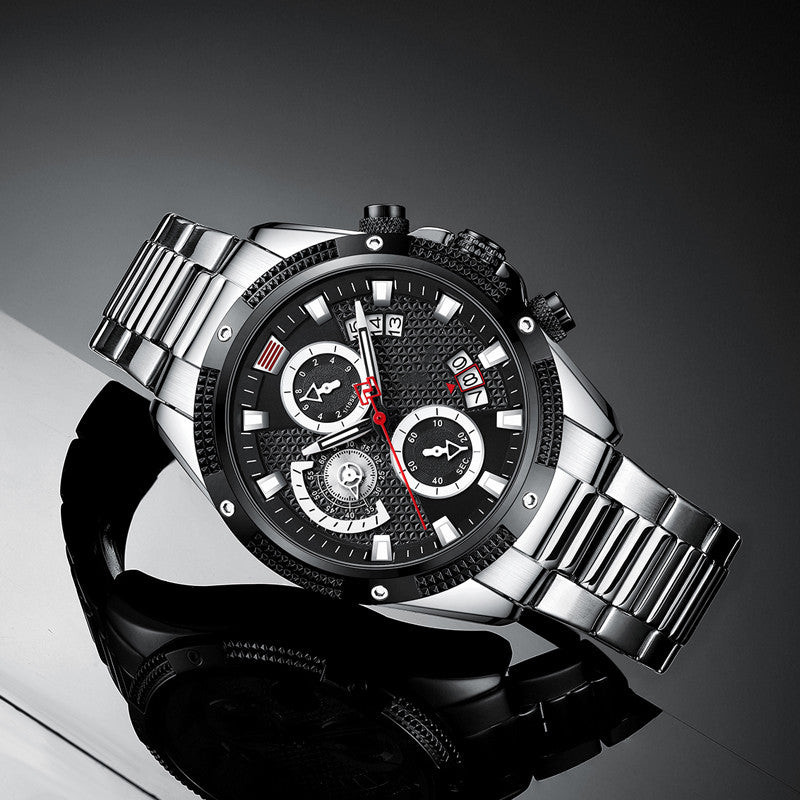 Veile Studios Mens Fashion Sports Waterproof Multifunctional Large Dial Quartz Watch Stylish