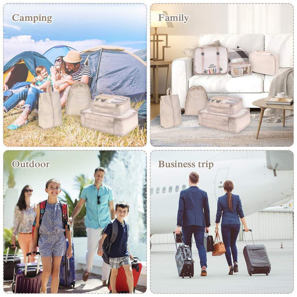 8-Piece Set Luggage Divider Bag Travel Storage Clothes Underwear Shoes Organizer Packing Cube