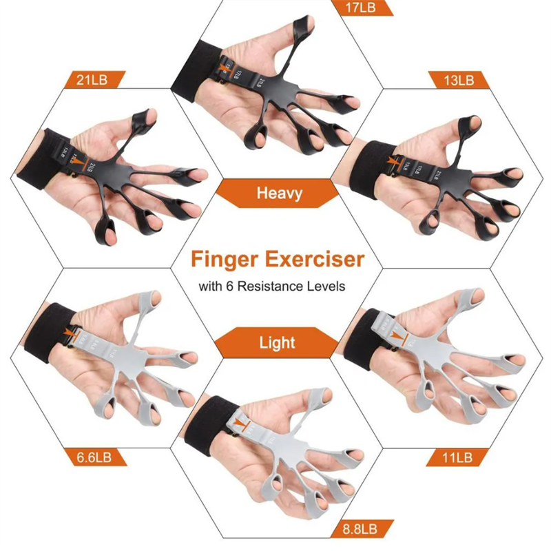Silicone Grip Finger Exerciser Strength Stretcher Fitness Training