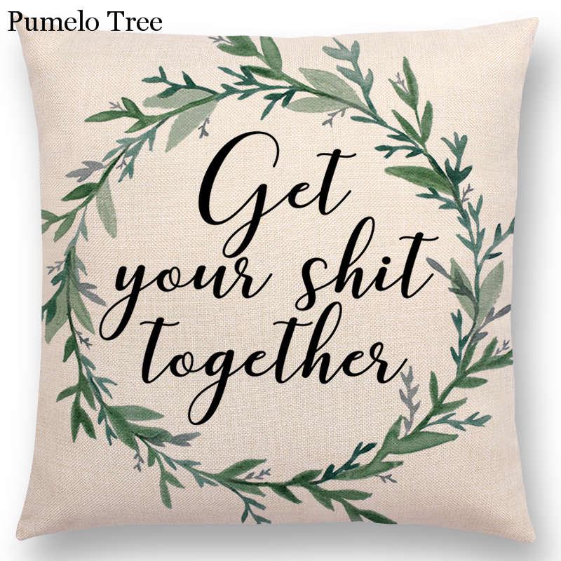 Floral Inspirational Sayings Cushion Covers