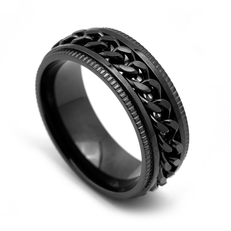 Veile Studios Stainless Steel Spinner Fidget Rings Men Jewellery