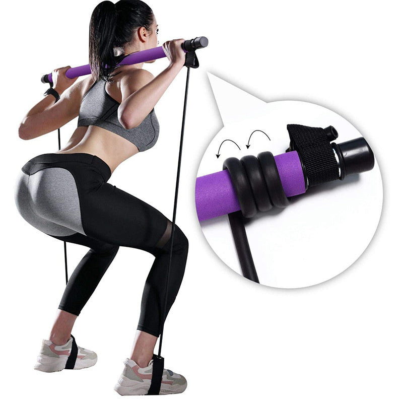 Fitness Yoga Pilates Bar Portable Gym Accessories Sport Elastic Bodybuilding Resistance Bands For Home Trainer Workout E