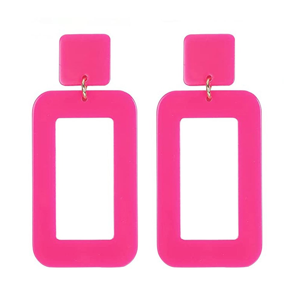 Veile Studios 5Pairs Of Barbie Inspired Earrings Dangling Drop Statement Accessories Women Pink