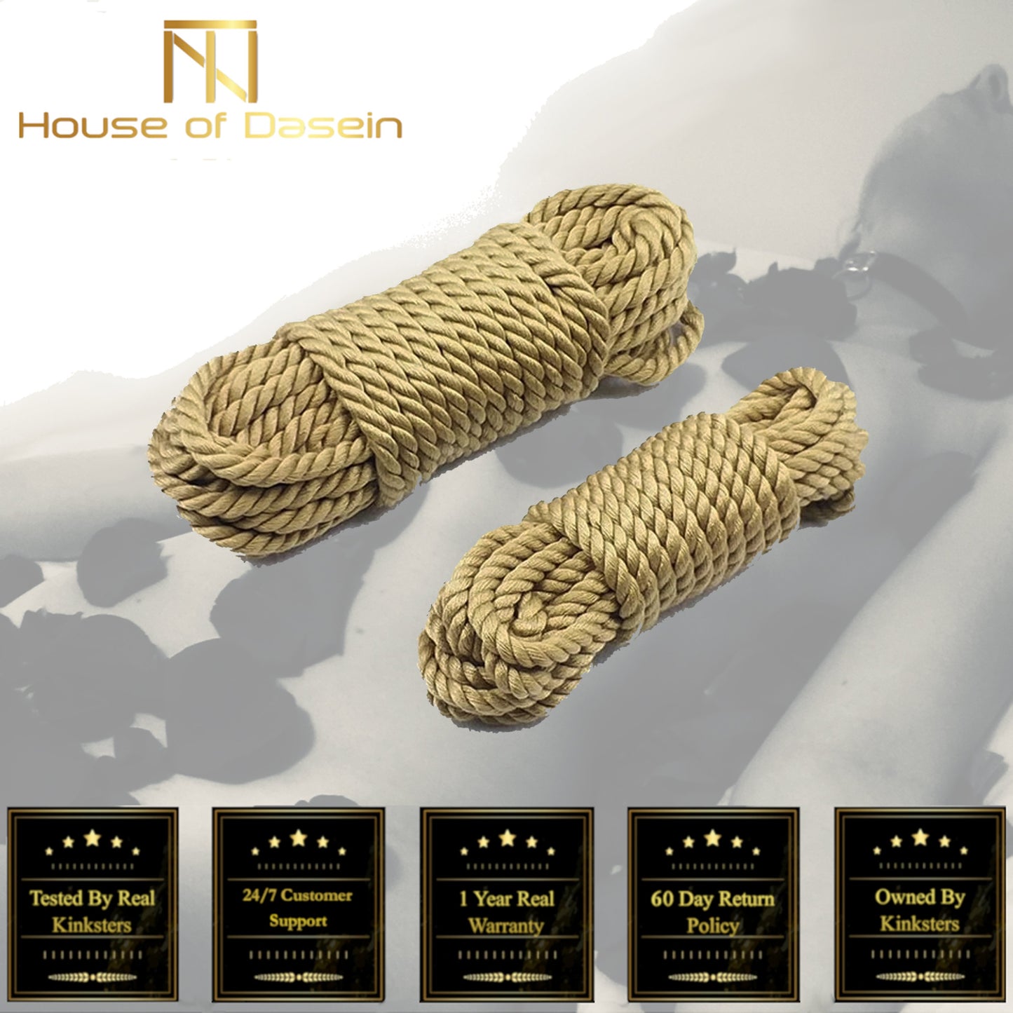 5M / 10M Soft Cotton Hemp Rope Shibari Kink Bdsm Fetish Restraints