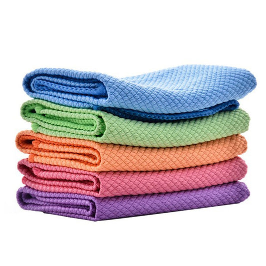 5Pcs/10Pcs Fish Scale Microfiber Cleaning Cloths