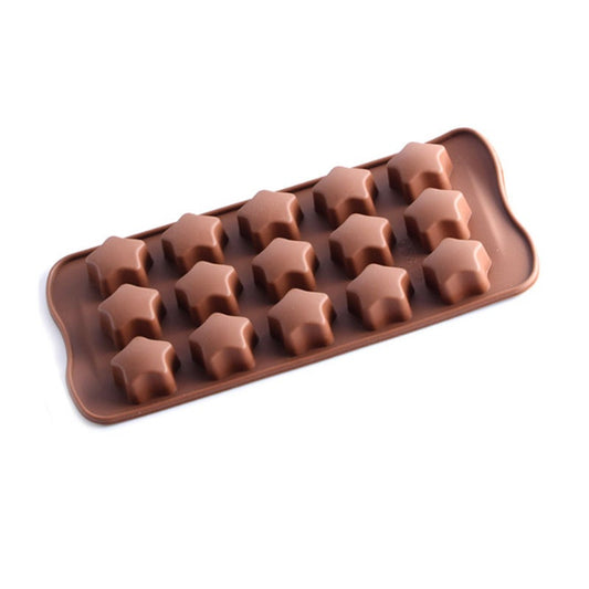 5Pcs 15-Grid Star Shaped Mold Silicone Chocolate Pudding Pastry Ice Tray Mould