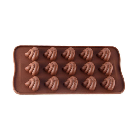 5Pcs 15-Grid Stool Poop Shaped Mold Silicone Chocolate Pudding Pastry Ice Tray