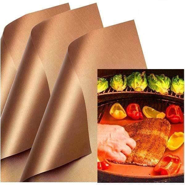 5Pcs Bbq Grill Mats Reusable Baking Cooking Sheet Non Stick Teflon Barbecue Pad