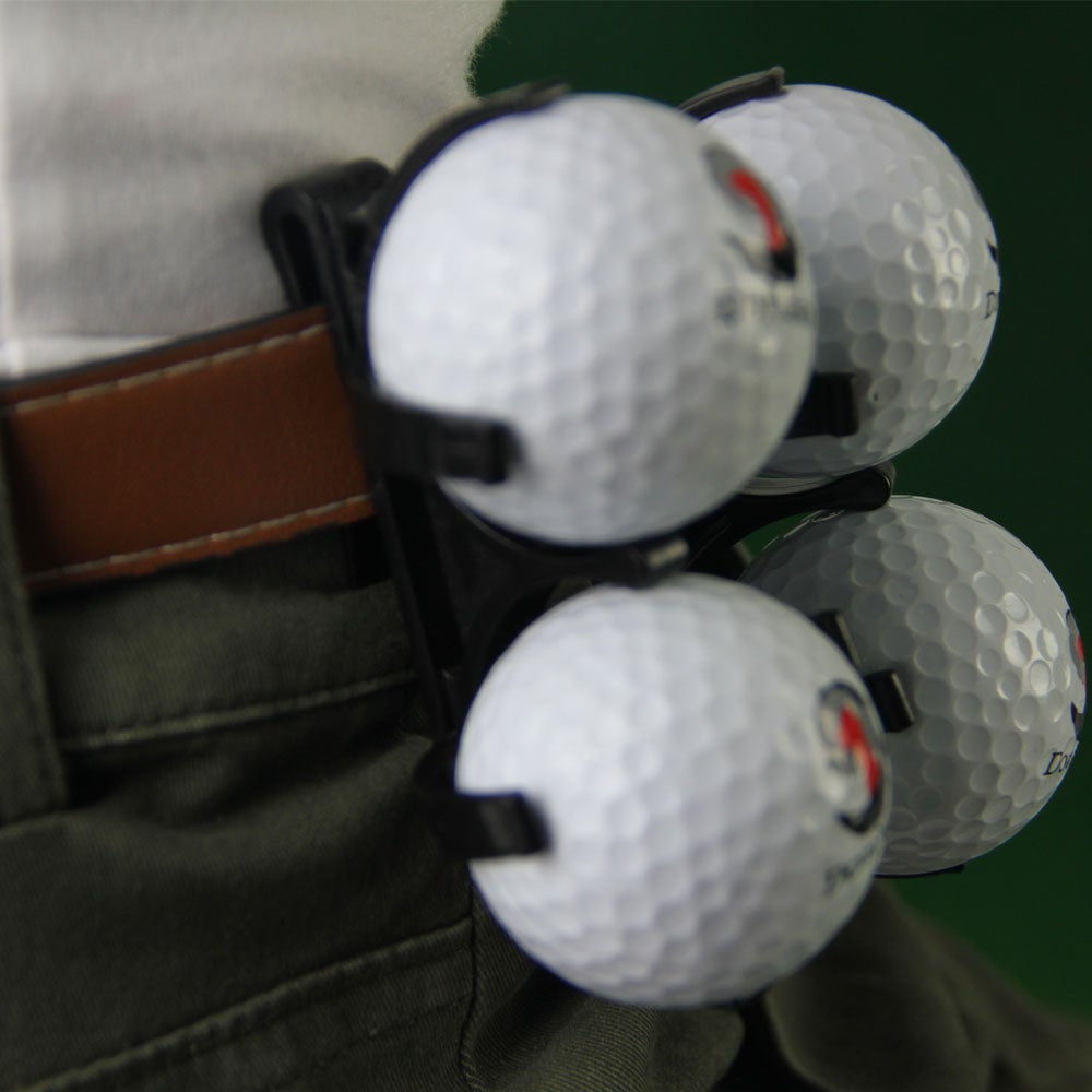 5Pcs Black Folding Plastic Golf Ball Clamp Storage Holder With Belt Clipgolfing Sporting Training Accessory