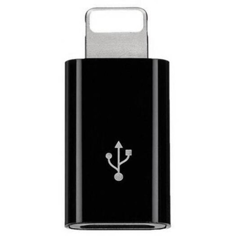 5Pcs Micro Usb To 8 Pin Adapter For Iphone X / Plus 7 6 6S Black
