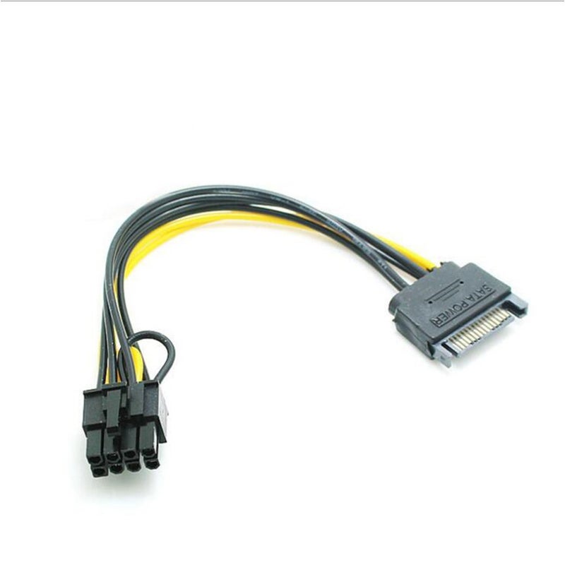 5Pcs 15Pin Sata Male To 8Pin62 Pci E Power Supply Cable 20Cm 18Awg Wire For Graphic Card