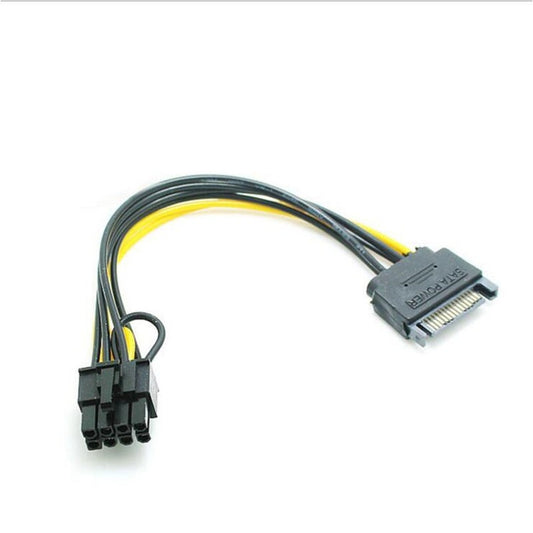 5Pcs 15Pin Sata Male To 8Pin62 Pci E Power Supply Cable 20Cm 18Awg Wire For Graphic Card