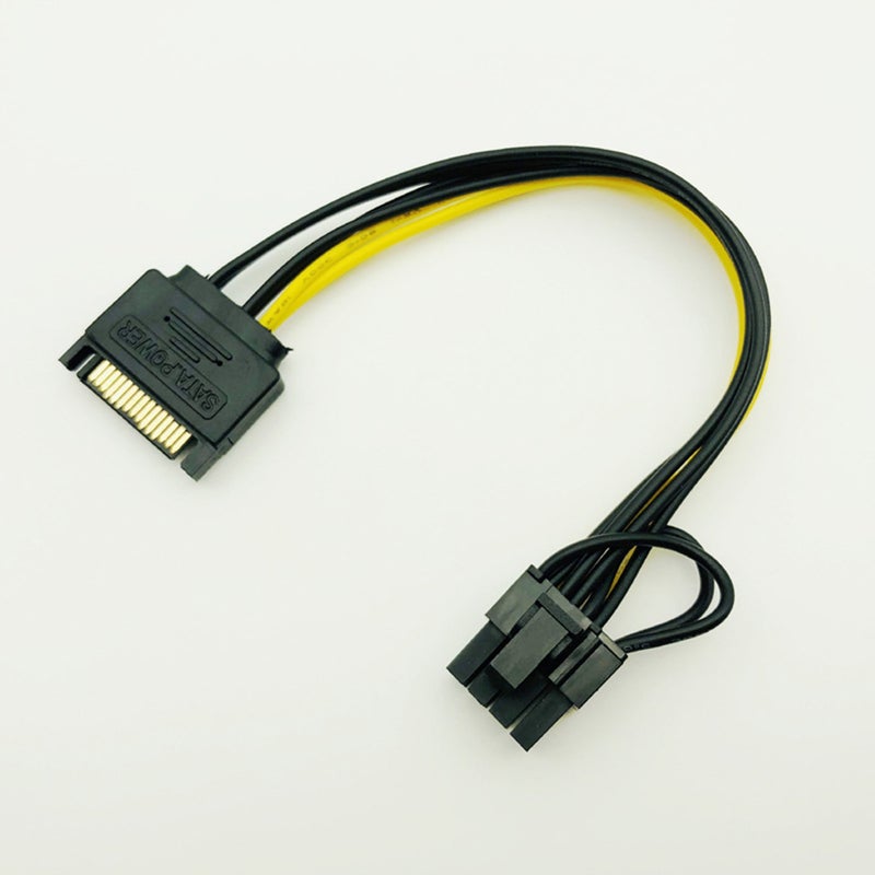 5Pcs 15Pin Sata Male To 8Pin62 Pci E Power Supply Cable 20Cm 18Awg Wire For Graphic Card