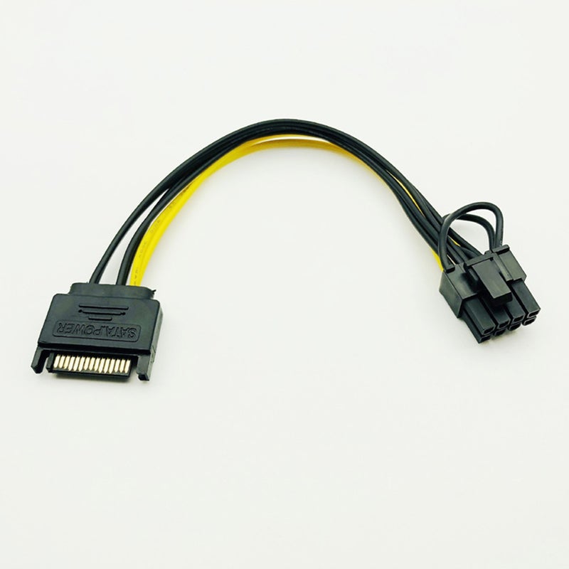 5Pcs 15Pin Sata Male To 8Pin62 Pci E Power Supply Cable 20Cm 18Awg Wire For Graphic Card