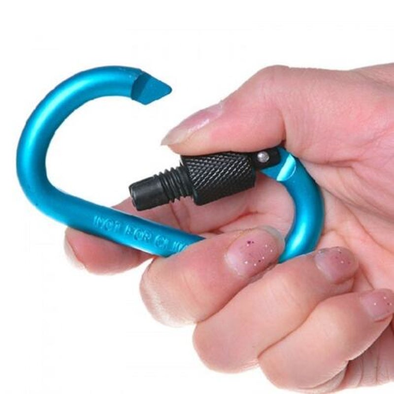 5Pcs Outdoor Mountaineering Buckle Quick Hook D Type Aluminum Alloy Key Knapsack Bottle Multicolor