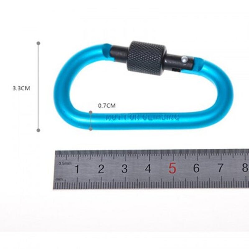 5Pcs Outdoor Mountaineering Buckle Quick Hook D Type Aluminum Alloy Key Knapsack Bottle Multicolor