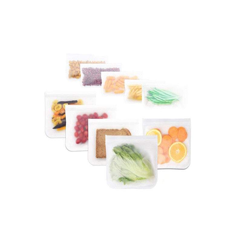 Food Storage 5X Reusable Bags Double Ziplock Eco Friendly Bpa Free Leakproof