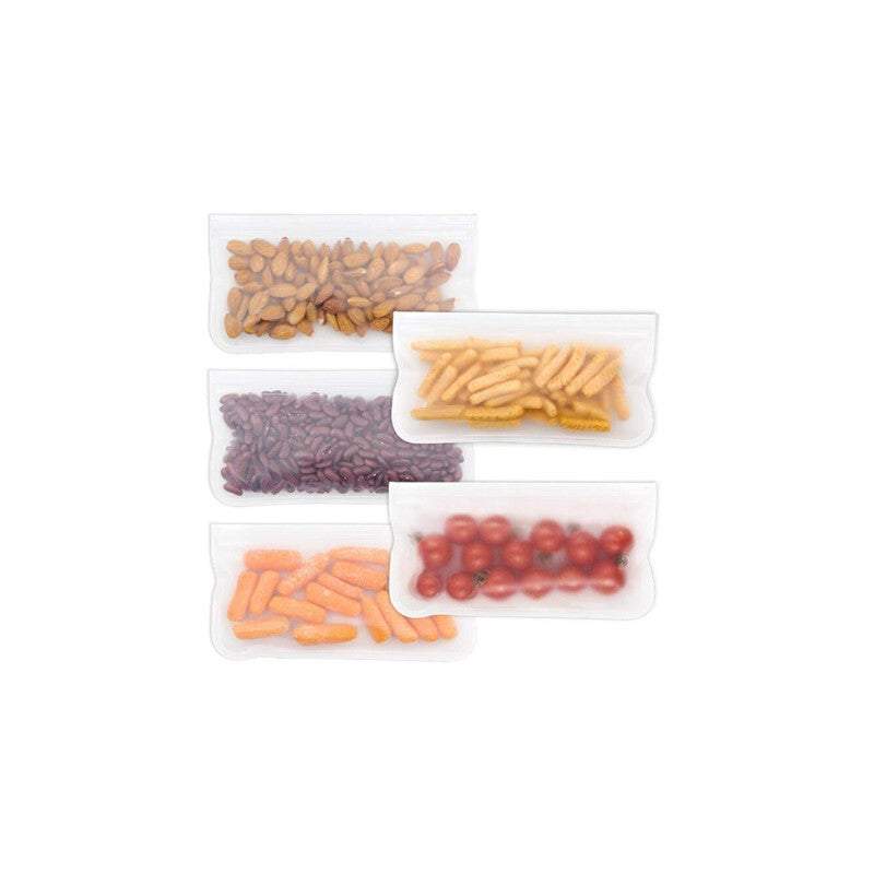 Food Storage 5X Reusable Bags Double Ziplock Eco Friendly Bpa Free Leakproof