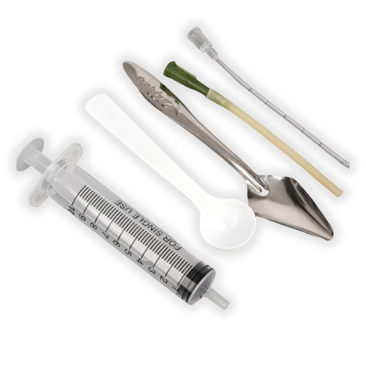 5Pcs/Set Bird Parrot Feeder Spoon With Manual Syringe Baby Water Milk Medicine Feeding Needle Supplies