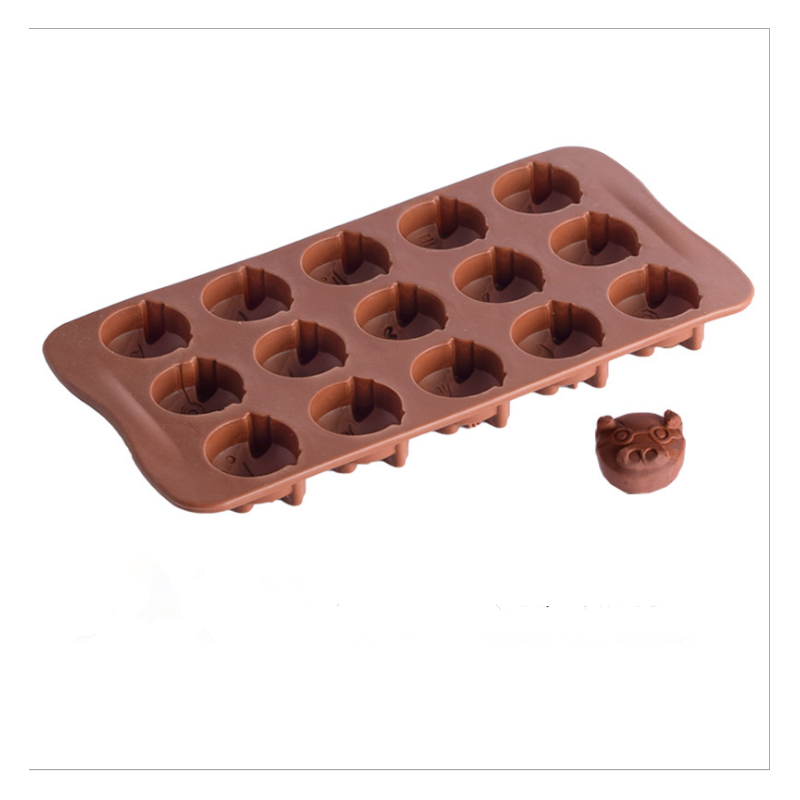 5Pcs 15-Grid Pig Shaped Mold Silicone Chocolate Pudding Pastry Ice Tray Mould