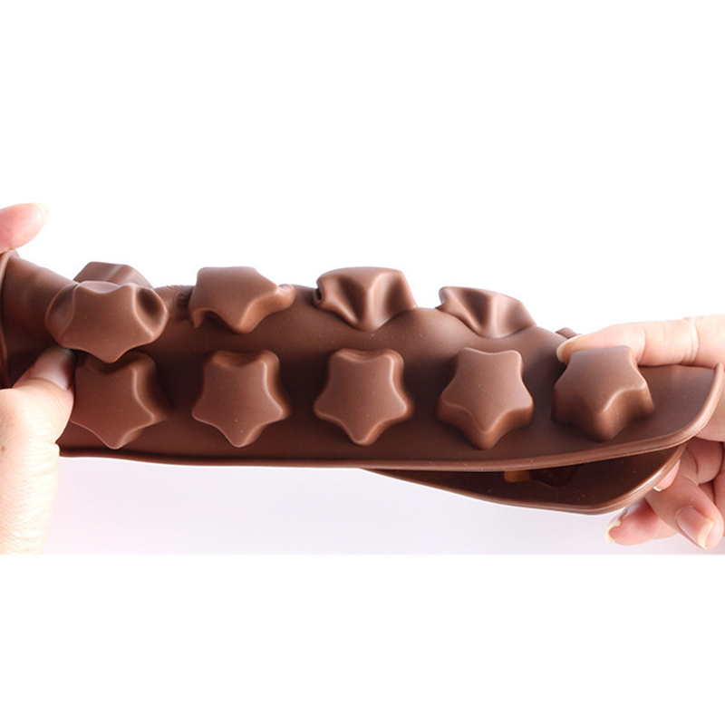 5Pcs 15-Grid Star Shaped Mold Silicone Chocolate Pudding Pastry Ice Tray Mould