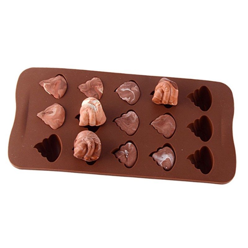 5Pcs 15-Grid Stool Poop Shaped Mold Silicone Chocolate Pudding Pastry Ice Tray