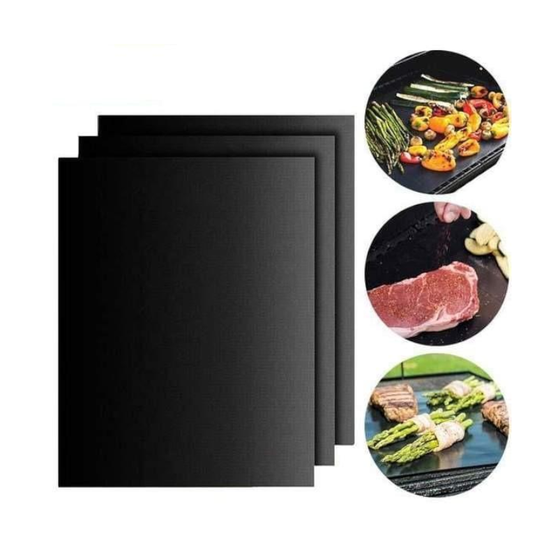 5Pcs Bbq Grill Mats Reusable Baking Cooking Sheet Non Stick Teflon Barbecue Pad