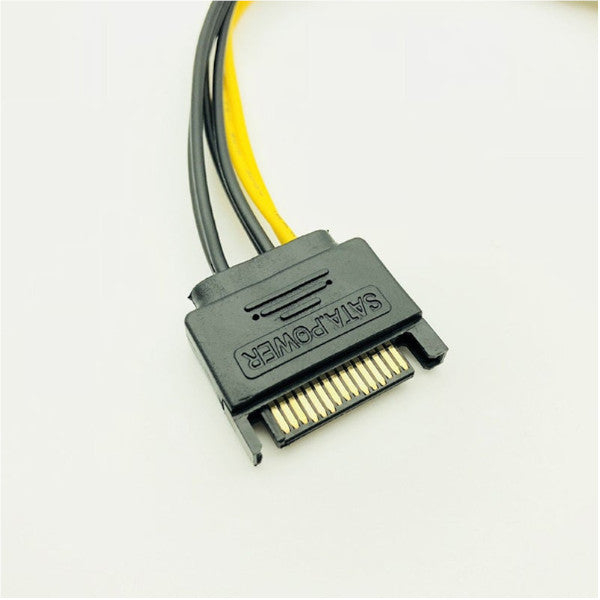 5Pcs 15Pin Sata Male To 8Pin62 Pci E Power Supply Cable 20Cm 18Awg Wire For Graphic Card