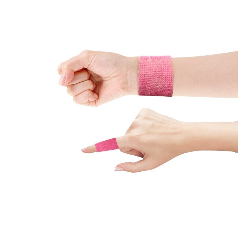 5Pcs Protective Self Viscoelastic Bandage Non Woven Adhesive For First Aid Sports