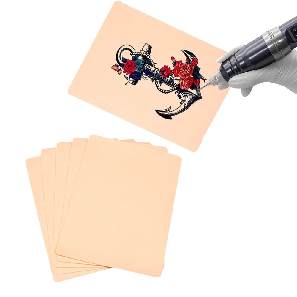 5Pcs Tattoo Practice Skin Blank Double-Sided Soft Silicone Fake For Beginners And Experienced Artists