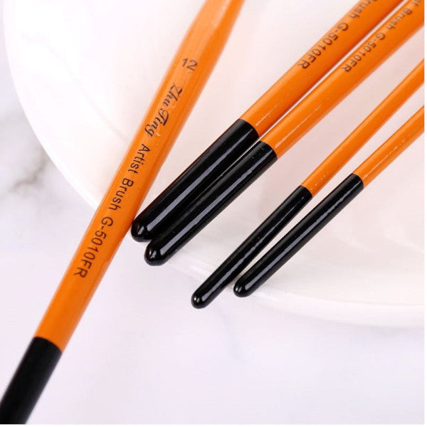 5Pcs/Set Filbert Paint Brushes Fine Nylon Hair Watercolor Gouache Paintbrushes