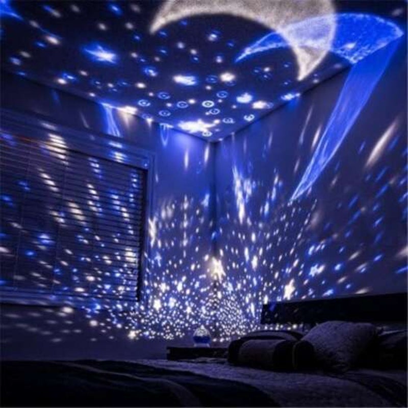 5V Star Light Rotating Projector Lamp For Kids Bedroom Blue Deep Sky