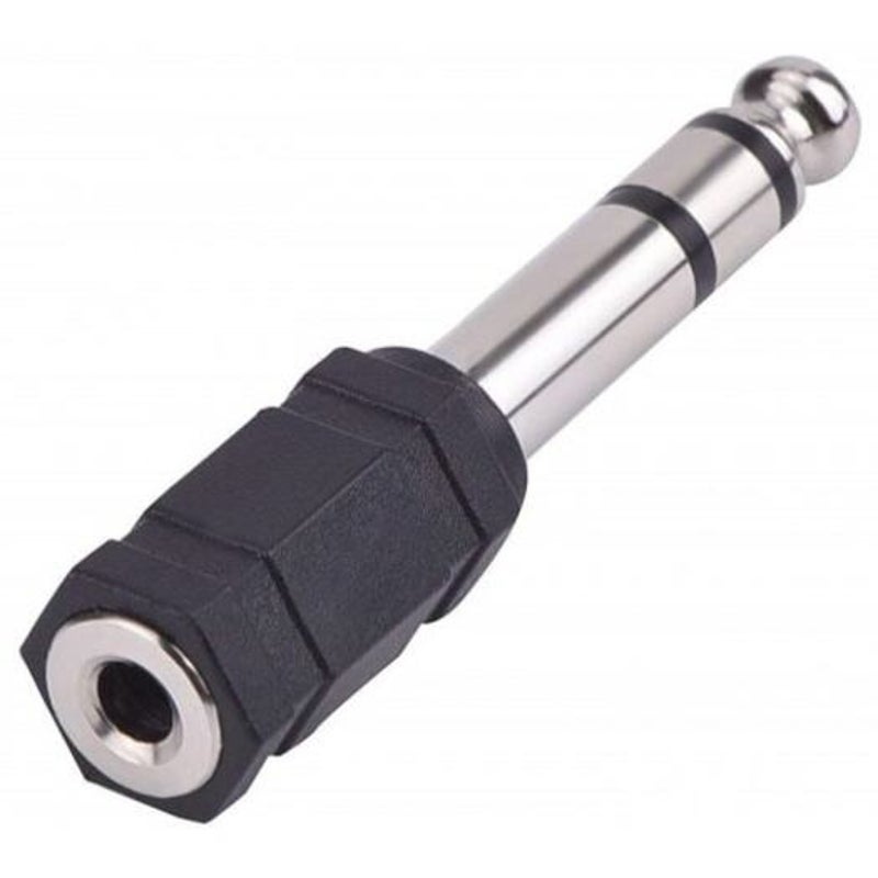 6.5 Mm Audio Stereo Plug To 3.5 Headphone Jack Adapter 3Pcs Black
