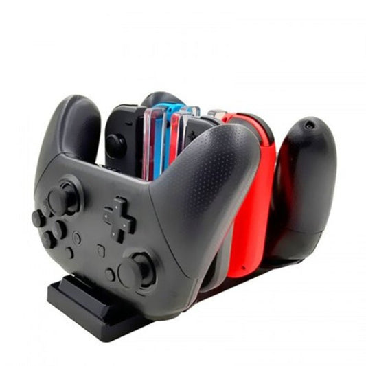 6 In 1 Charging Station For Nintendo Switch Joy Con Controllers Pro Black