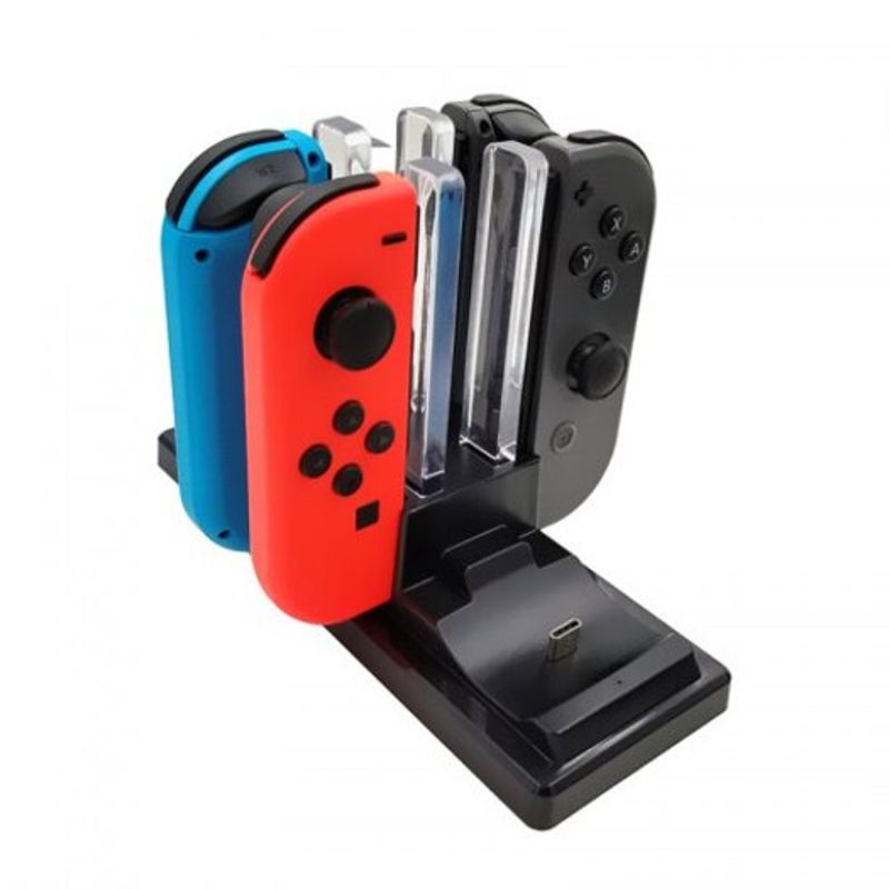 6 In 1 Charging Station For Nintendo Switch Joy Con Controllers Pro Black