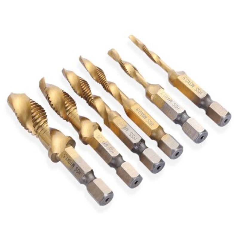 6 In 1 Hex Twist Screw Tap Drill Set Multi