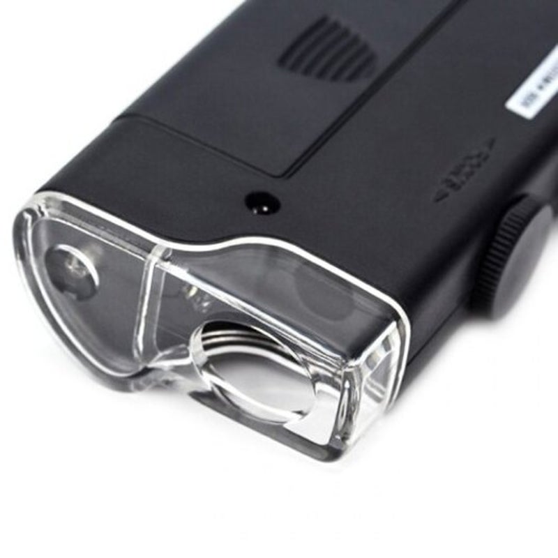 60 100 Times Universal Mobile Phone Clip Magnifying Glass Portable Microscope Black
