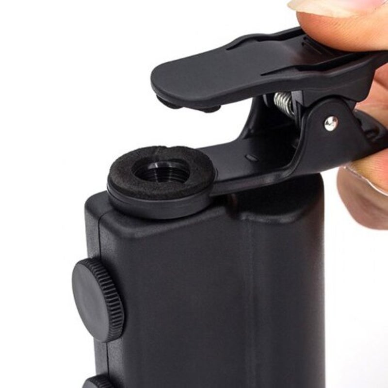 60 100 Times Universal Mobile Phone Clip Magnifying Glass Portable Microscope Black
