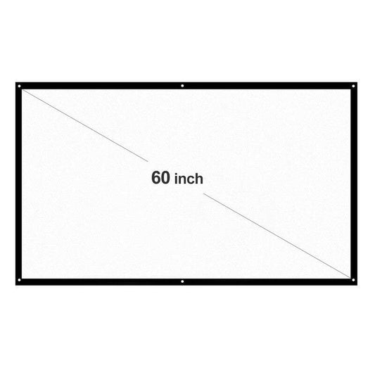 Projector Screens 60 Hd 169 White Inch Diagonal Projection Foldable Theatre For Wall Indoors Outdoors