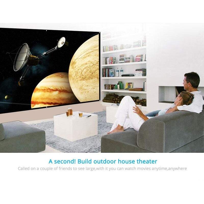 Projector Screens 60 Hd 169 White Inch Diagonal Projection Foldable Theatre For Wall Indoors Outdoors