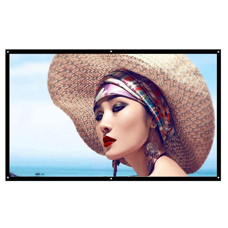 Projector Screens 60 Hd 169 White Inch Diagonal Projection Foldable Theatre For Wall Indoors Outdoors