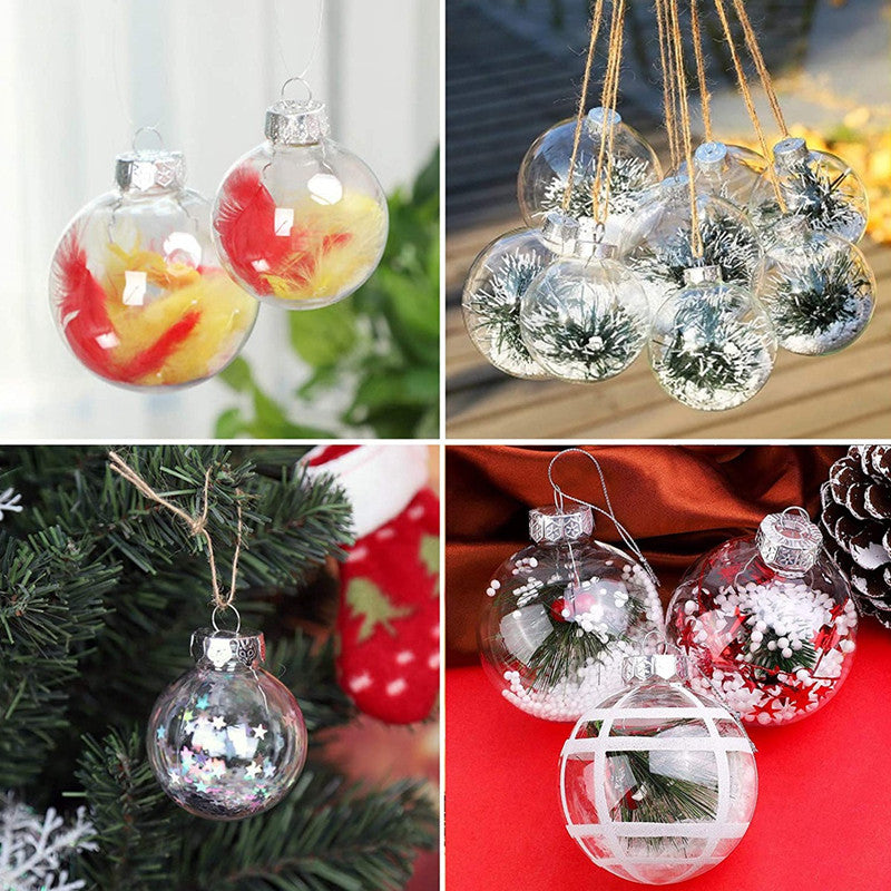 6Pcs Transparent Plastic Christmas Bauble Ball Tree Decorations