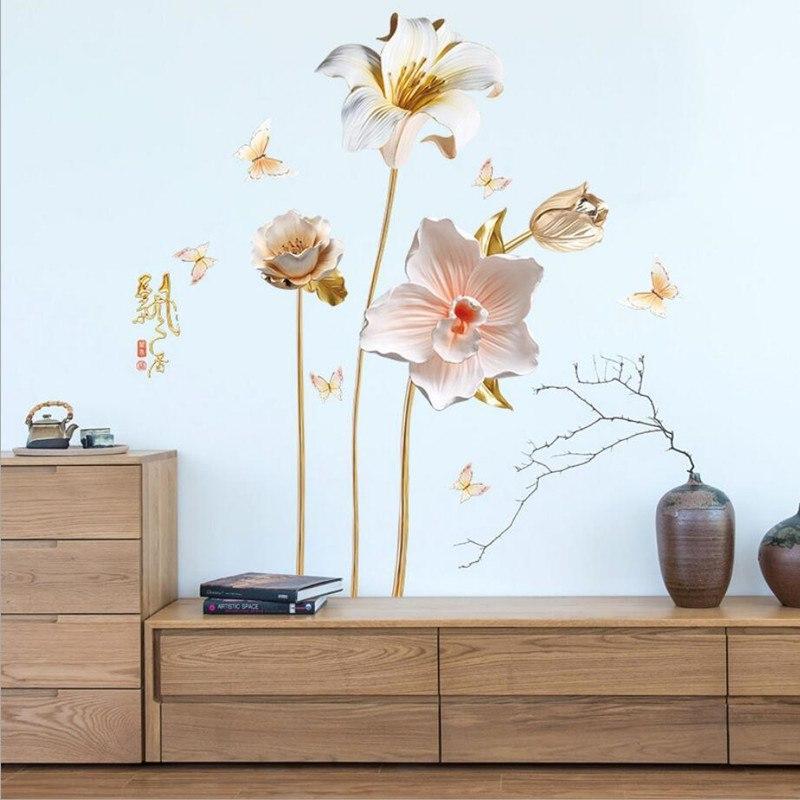 Flower Removable Wall Stickers Floral Decor