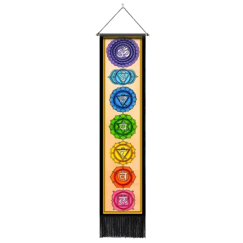 Seven Chakra Tapestry Hippie Mandala Chakras Wall Hanging Fabric Yoga Meditation Tapestries For Spiritual Room Decor