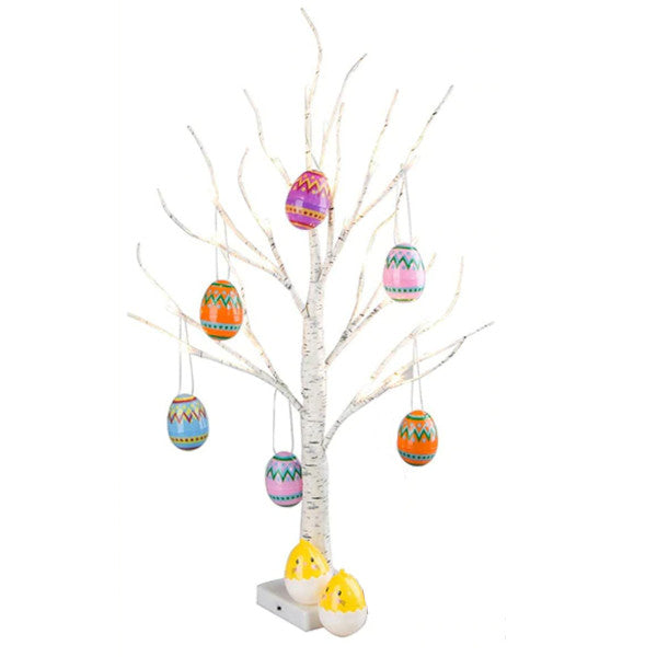 60Cm Easter Decor Led Birch Tree Light Eggs Hanging Ornaments