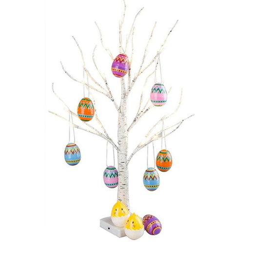 60Cm Easter Decor Led Birch Tree Light Eggs Hanging Ornaments