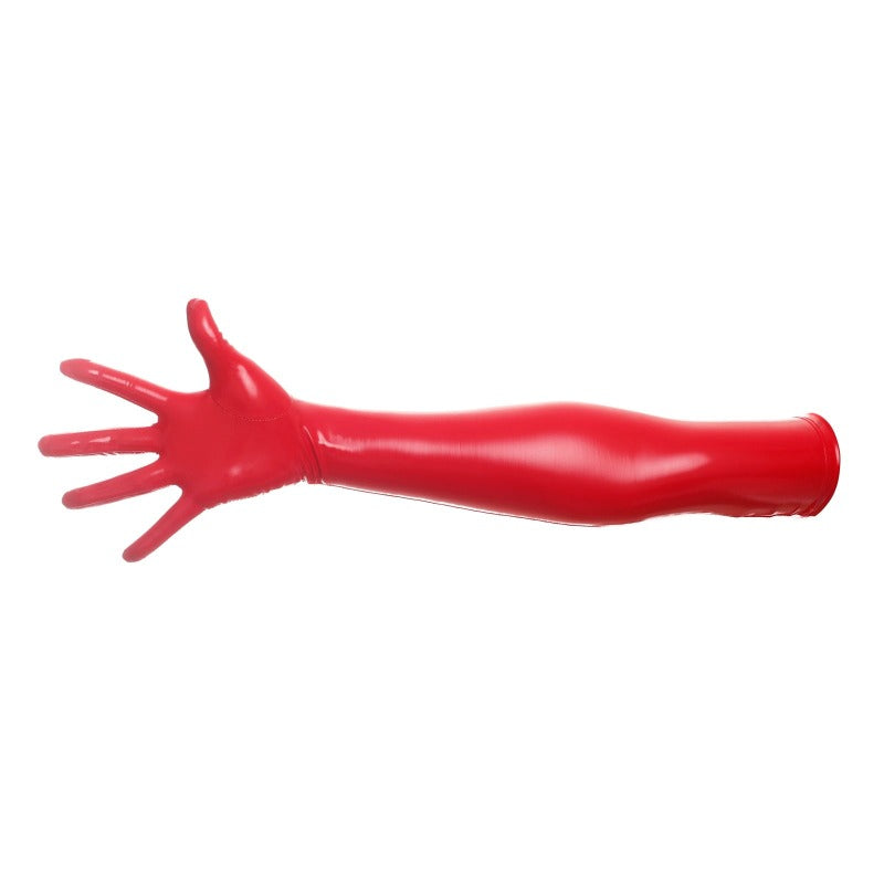 Shiny Patent Leather Faux Latex Long Gloves Cosplay Fetish Bdsm
