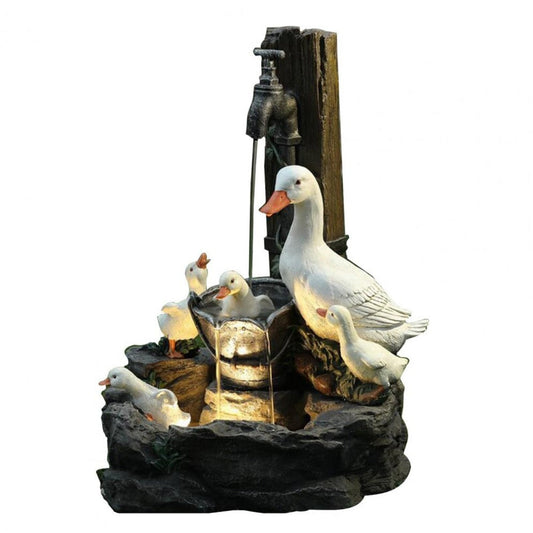 Duck Animal Statue Cute Luminous Solar Powered Cascading Freestanding Led Decor