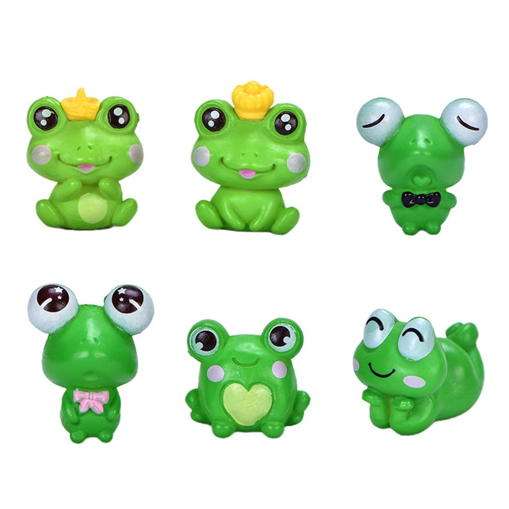 6Pcs/Set Mini Frog Figurine Mold Garden Bonsai Micro Landscape Home Ornaments