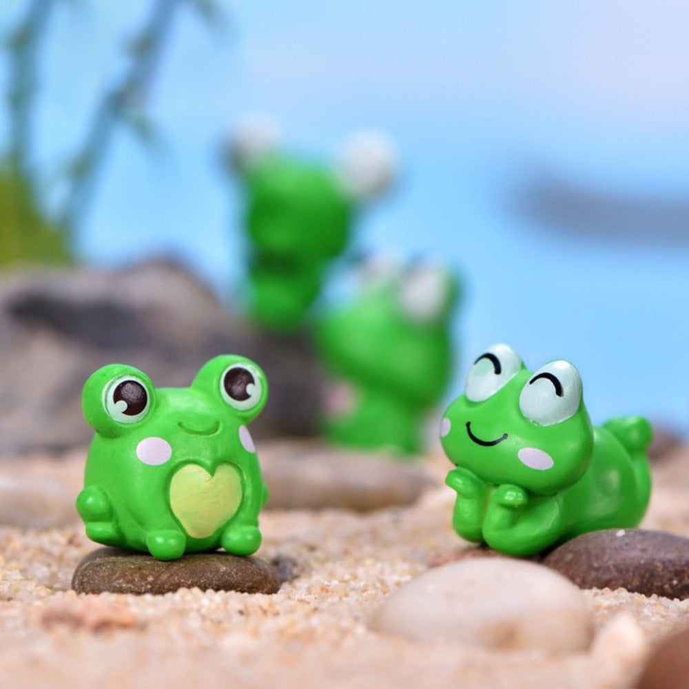 6Pcs/Set Mini Frog Figurine Mold Garden Bonsai Micro Landscape Home Ornaments